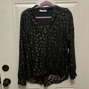 Jennifer Lopez faux tummy wrap Sheer Top XL